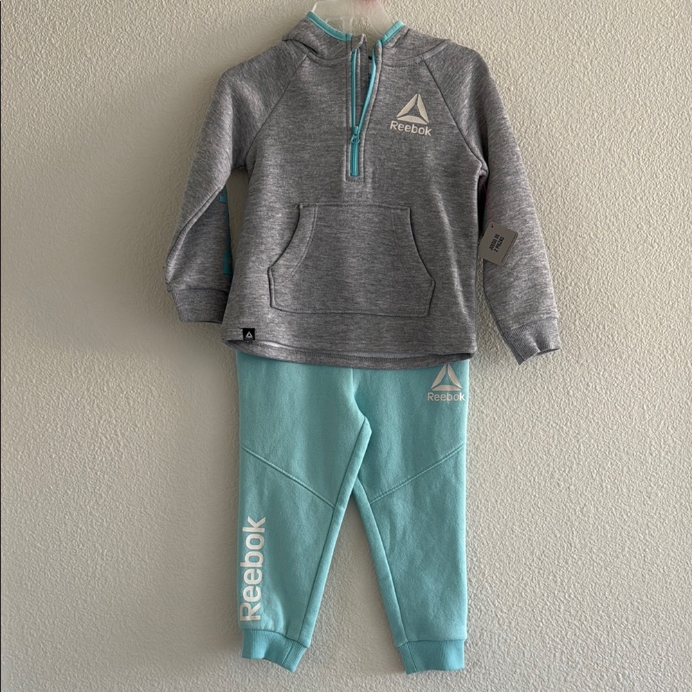 Reebok Kids Gray and Blue Jogger Set